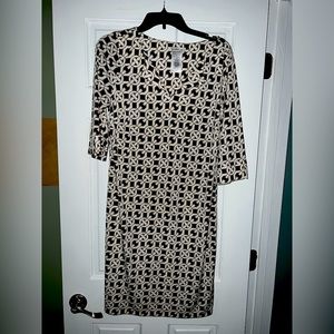 Black and white geometric dress